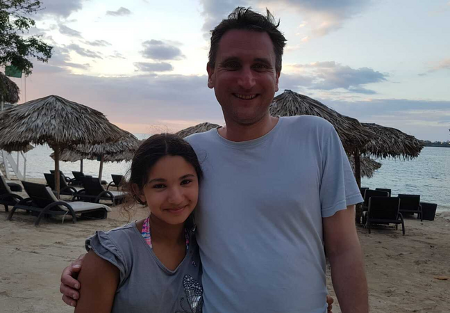 Arya on holiday in Turkey with dad Geraint Lloyd