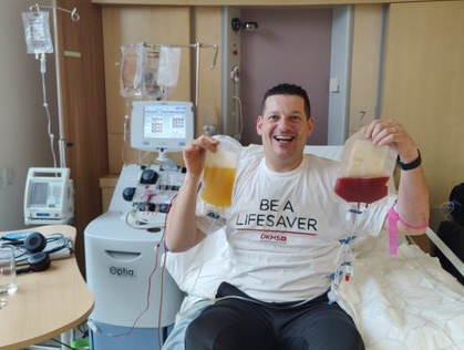 Manuel donating stem cells