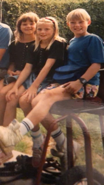 A young Gareth Smith with his sisters Kerry and Gemma