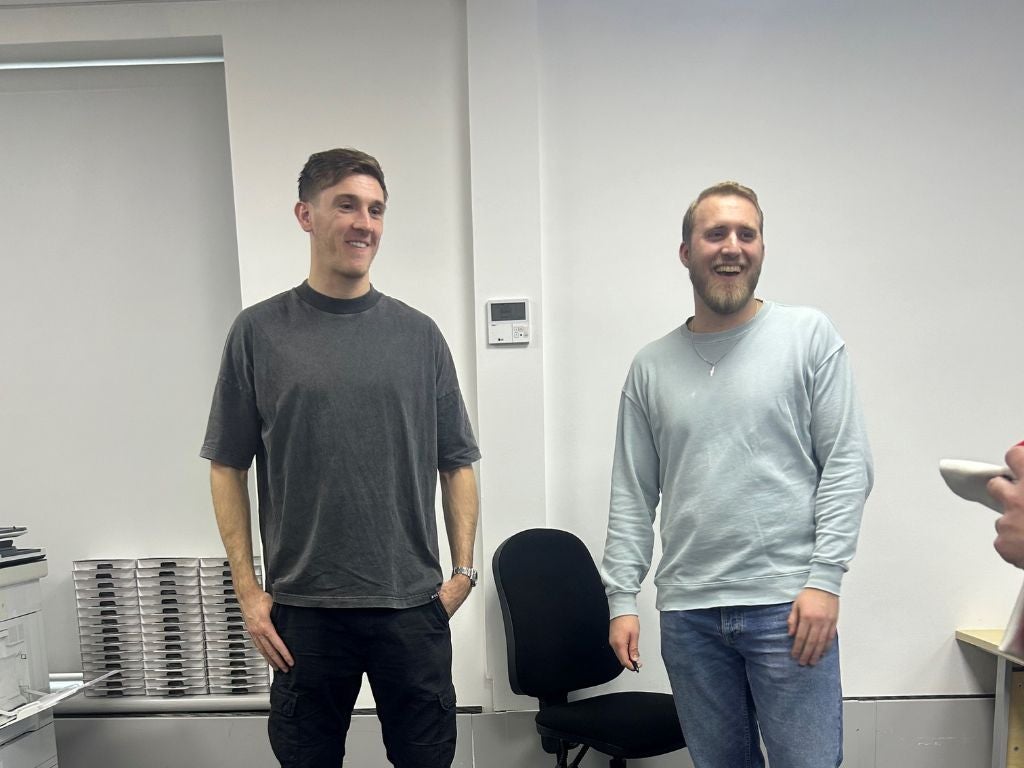 Jimmy Dunne smiling with DKMS UK staff