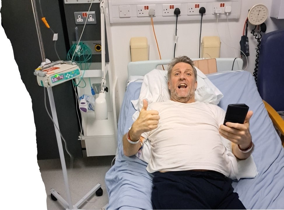 Man in hospital bed (Andy)