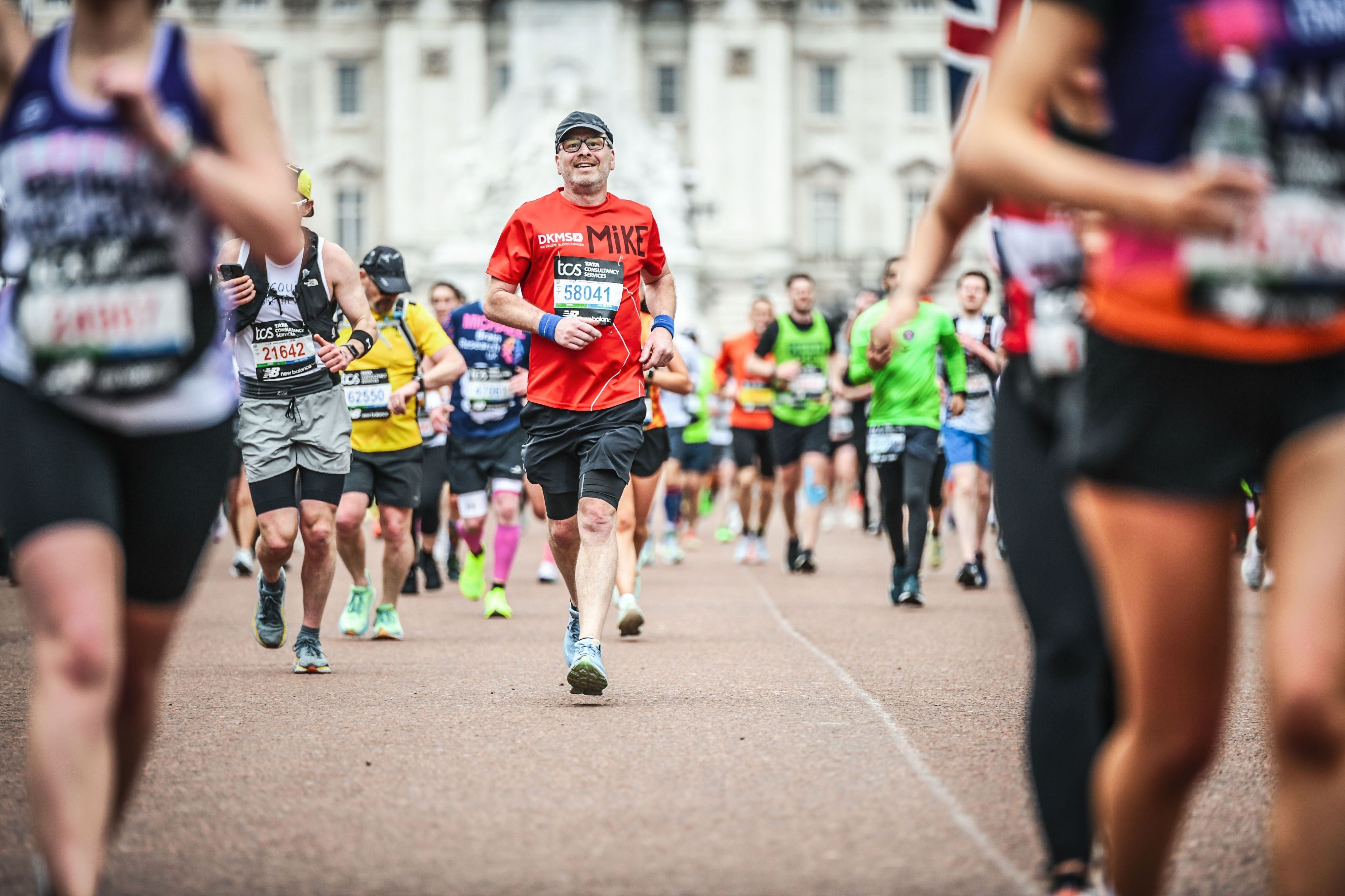 Mike running the London Marathon 2024 for DKMS