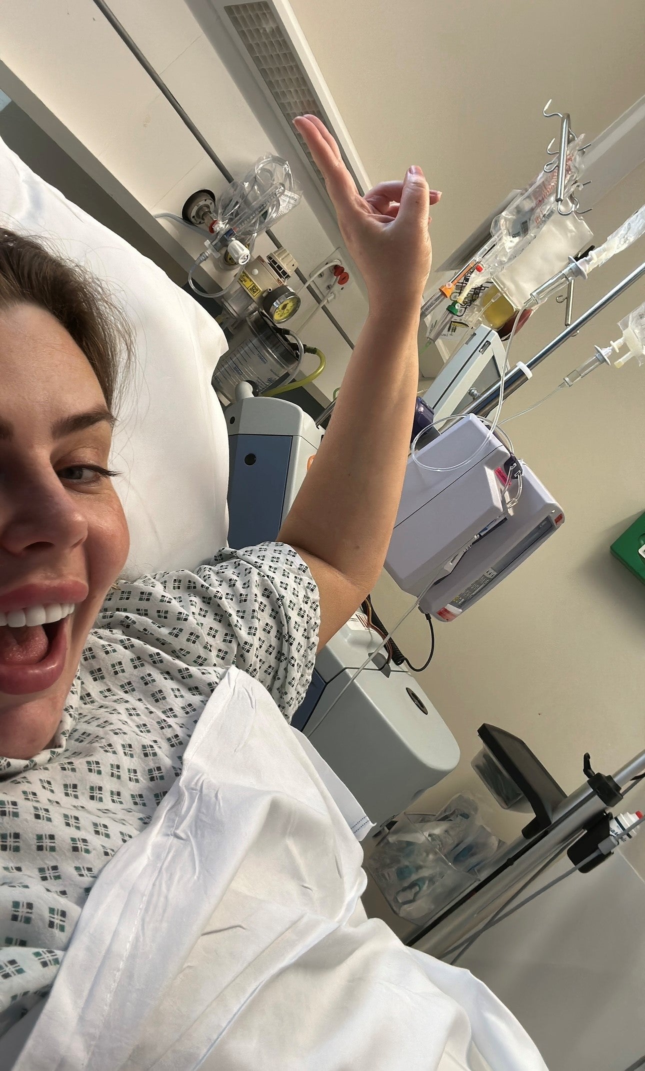 Woman smiling in the hospital