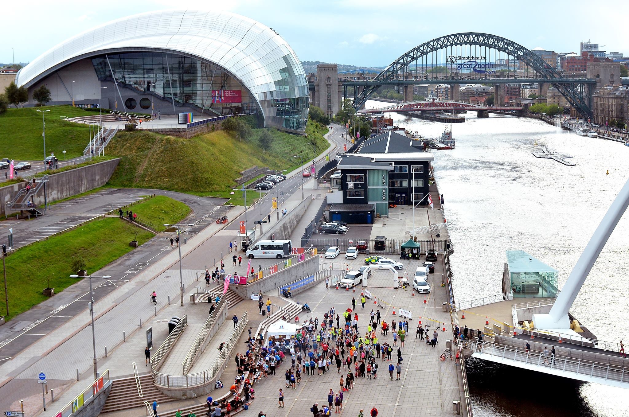 Aerial view of Gateshead Quayside