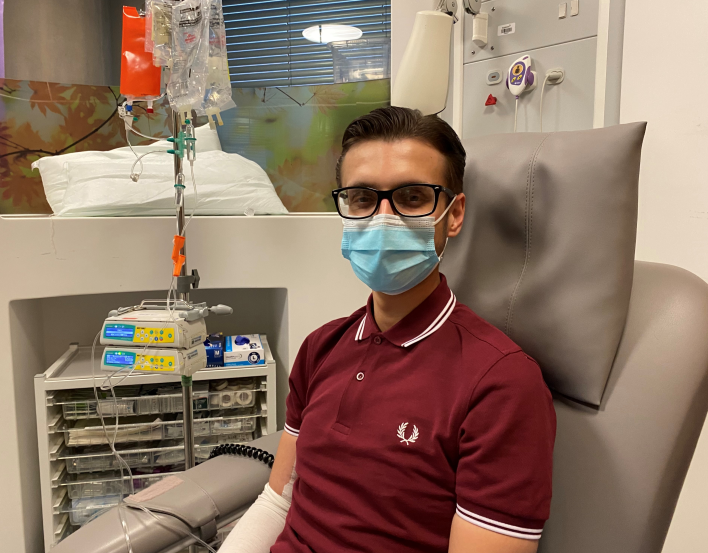 Image of Alex in hospital 