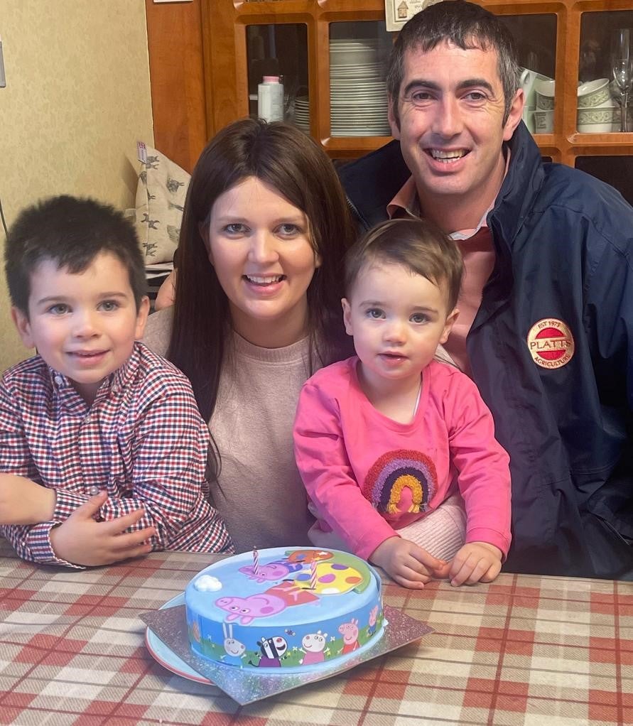 Tracy with her husband and children