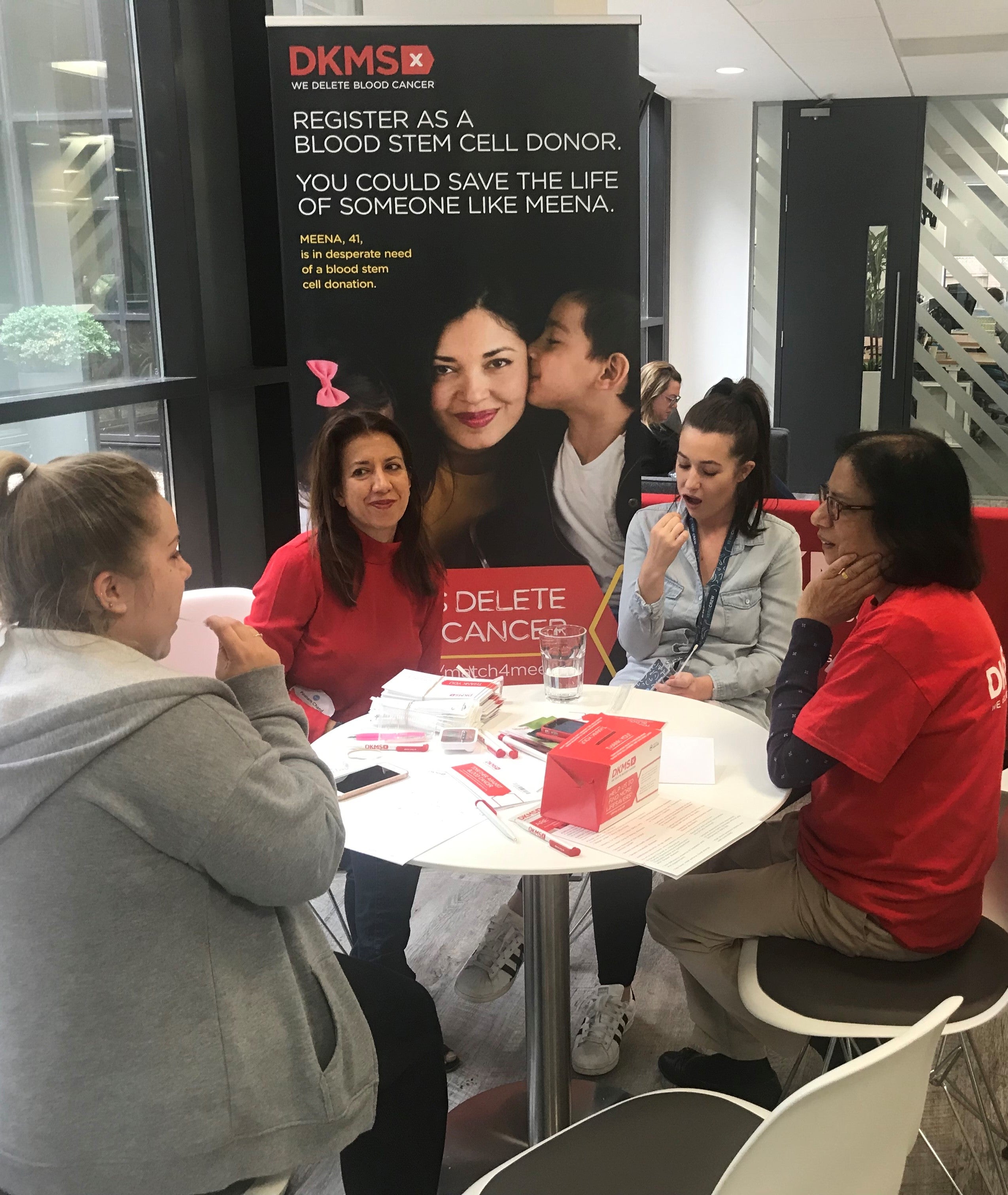 Poonam and Bedford hub at a drivecswabbing new donors