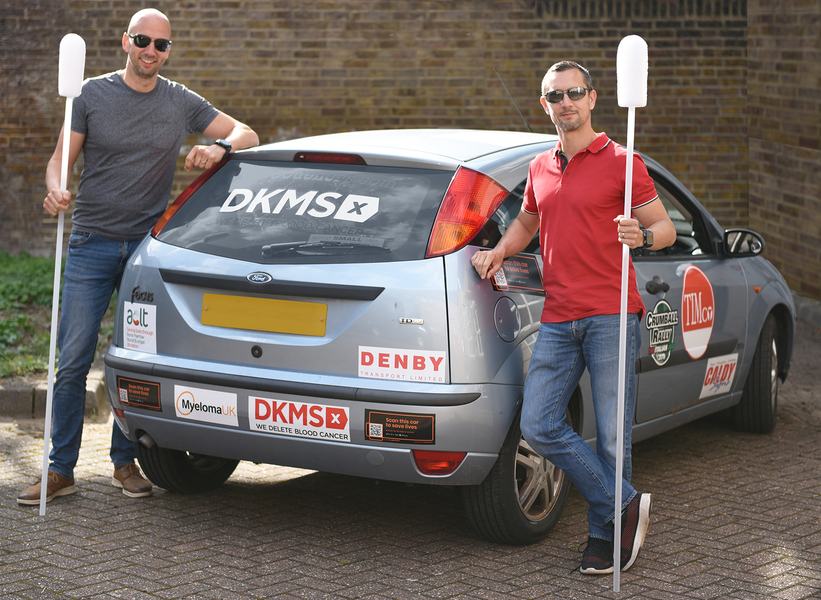 (L-R) Richard Newman and blood cancer patient Peter McCleave