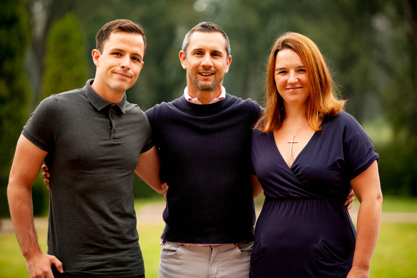 (L-R) Blood stem cell donors Alex, DKMS patient Peter McCleave and Abbey