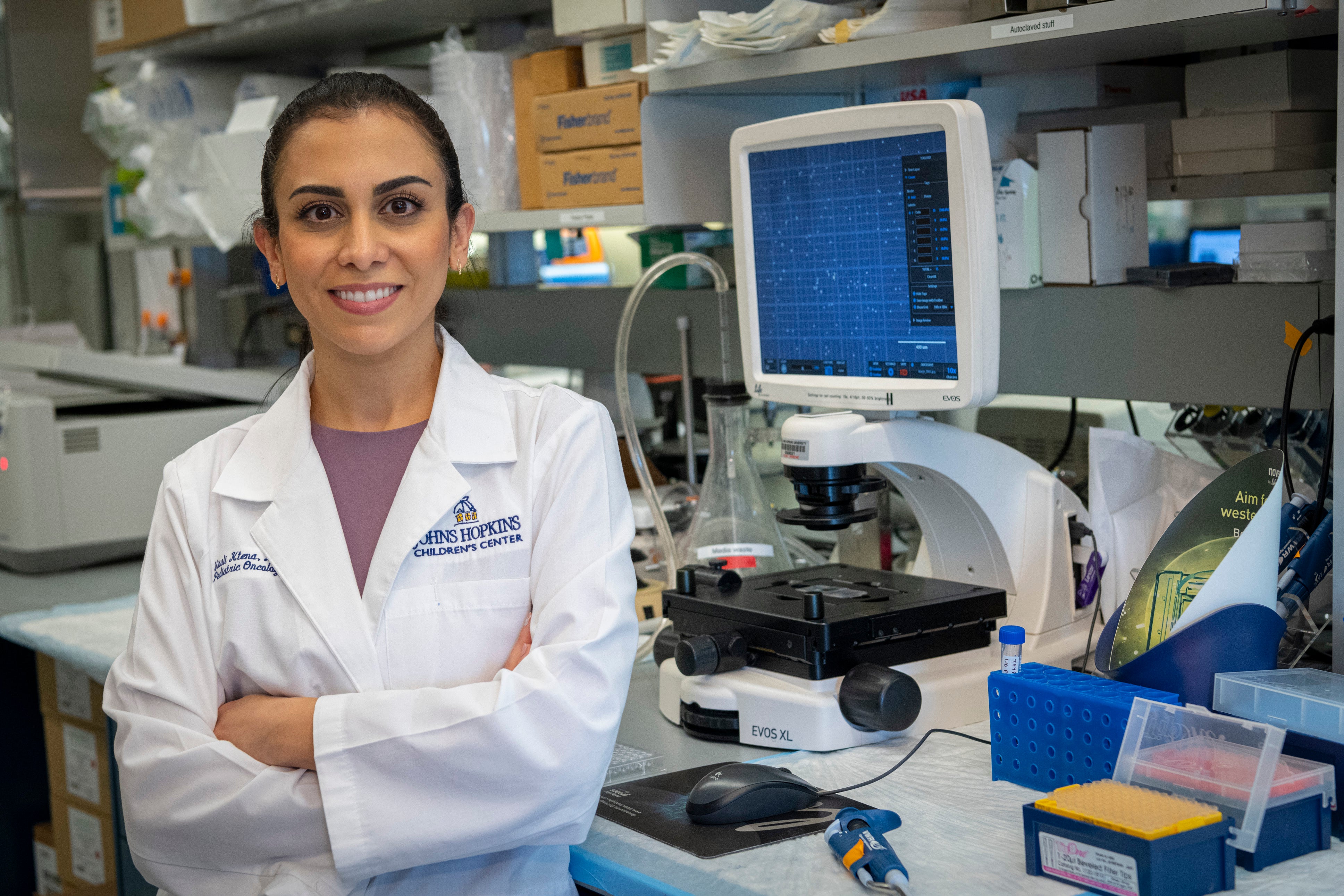 Dr. Yiouli Ktena pictured in her laboratory