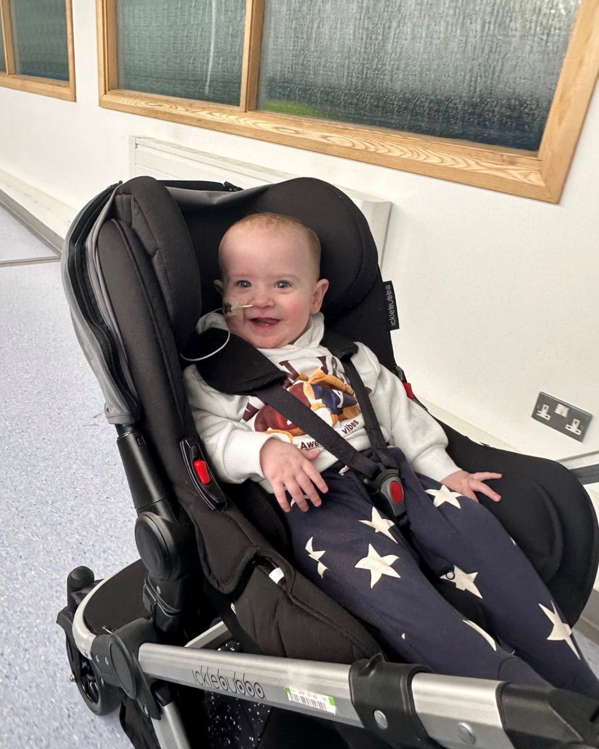 Brooklyn in his pushcair