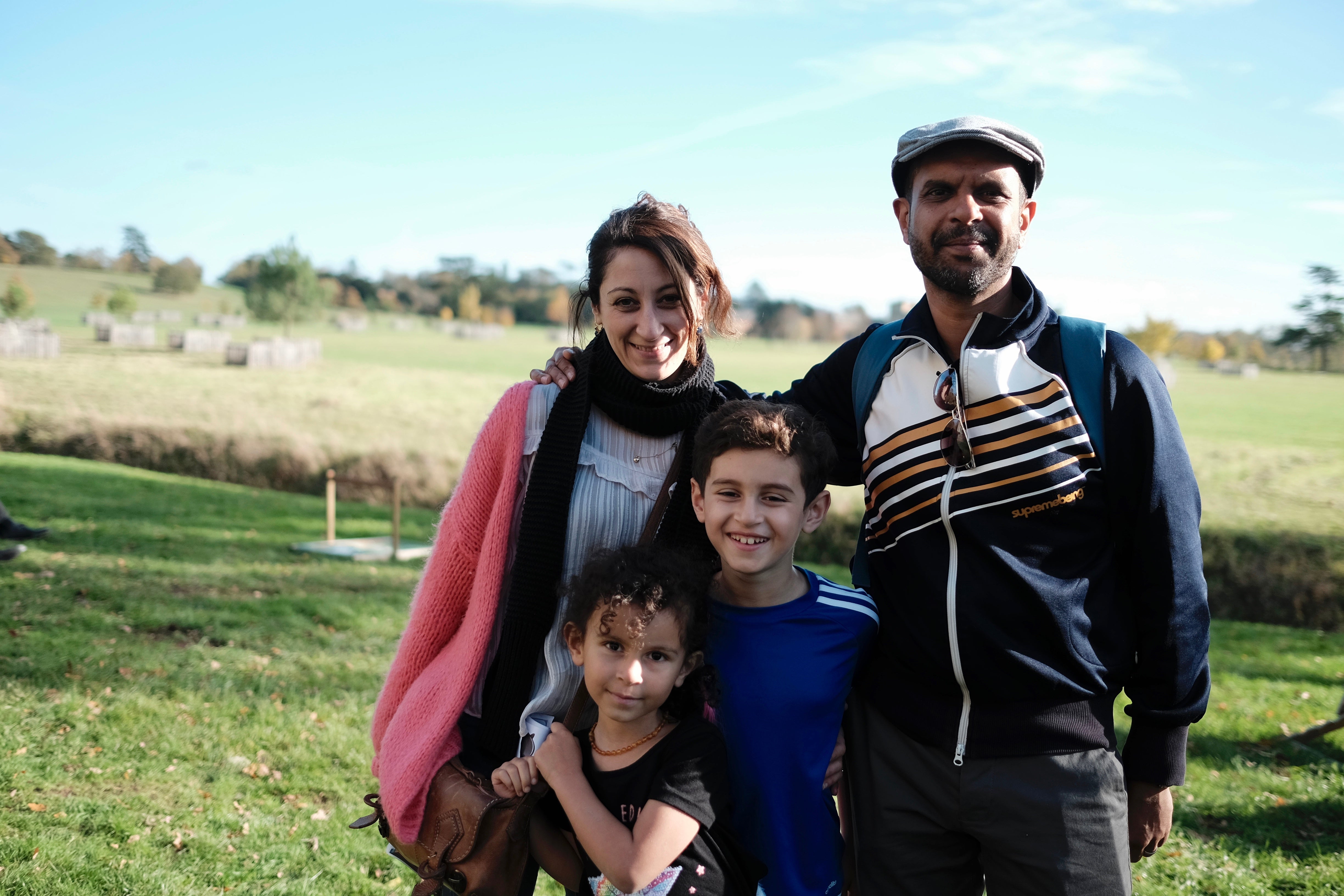 Hedley and his family smiling into the camera