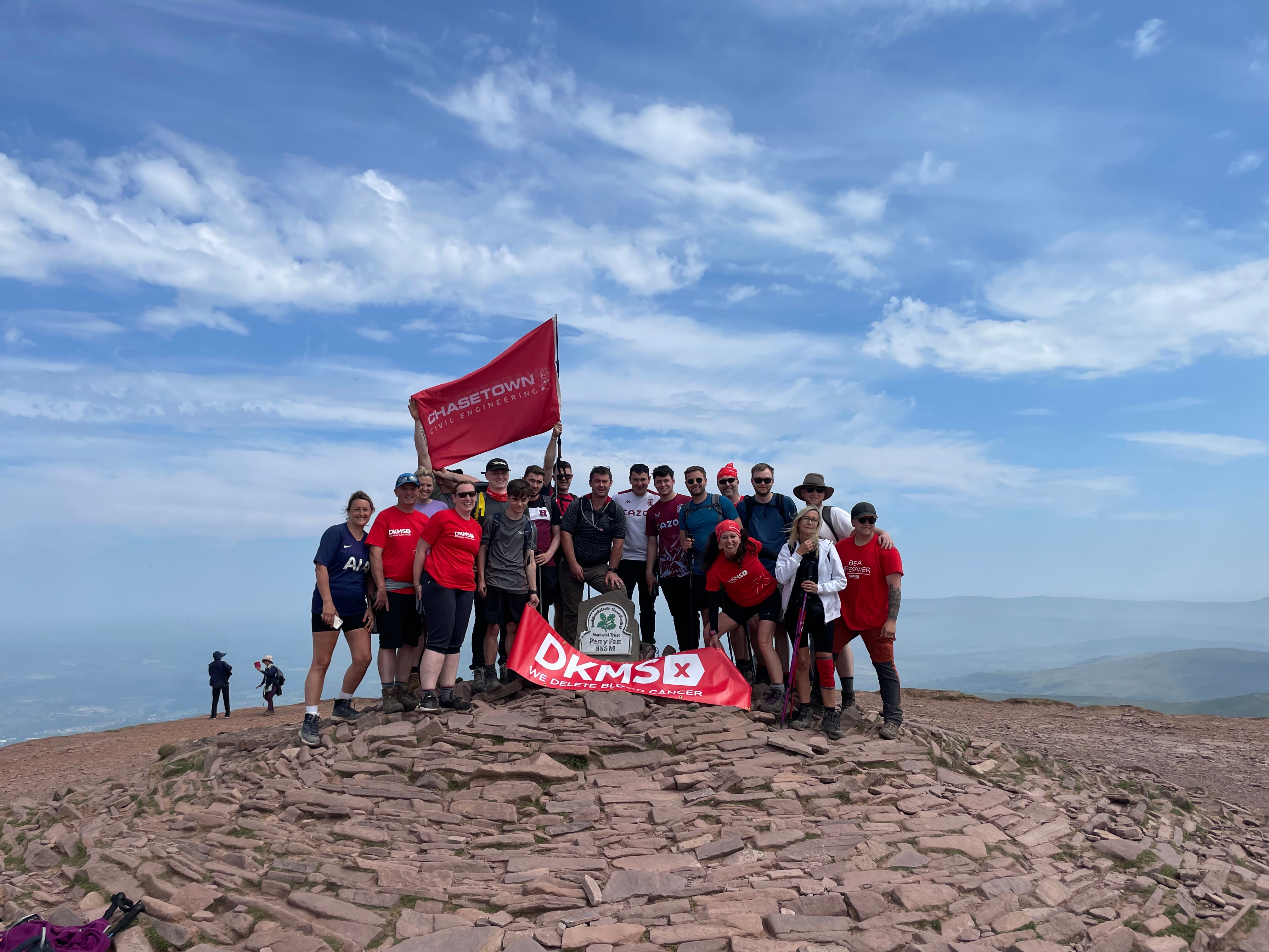 Chasetown team and Lou Clague on Yr Wyfdda (Snowdon) summit
