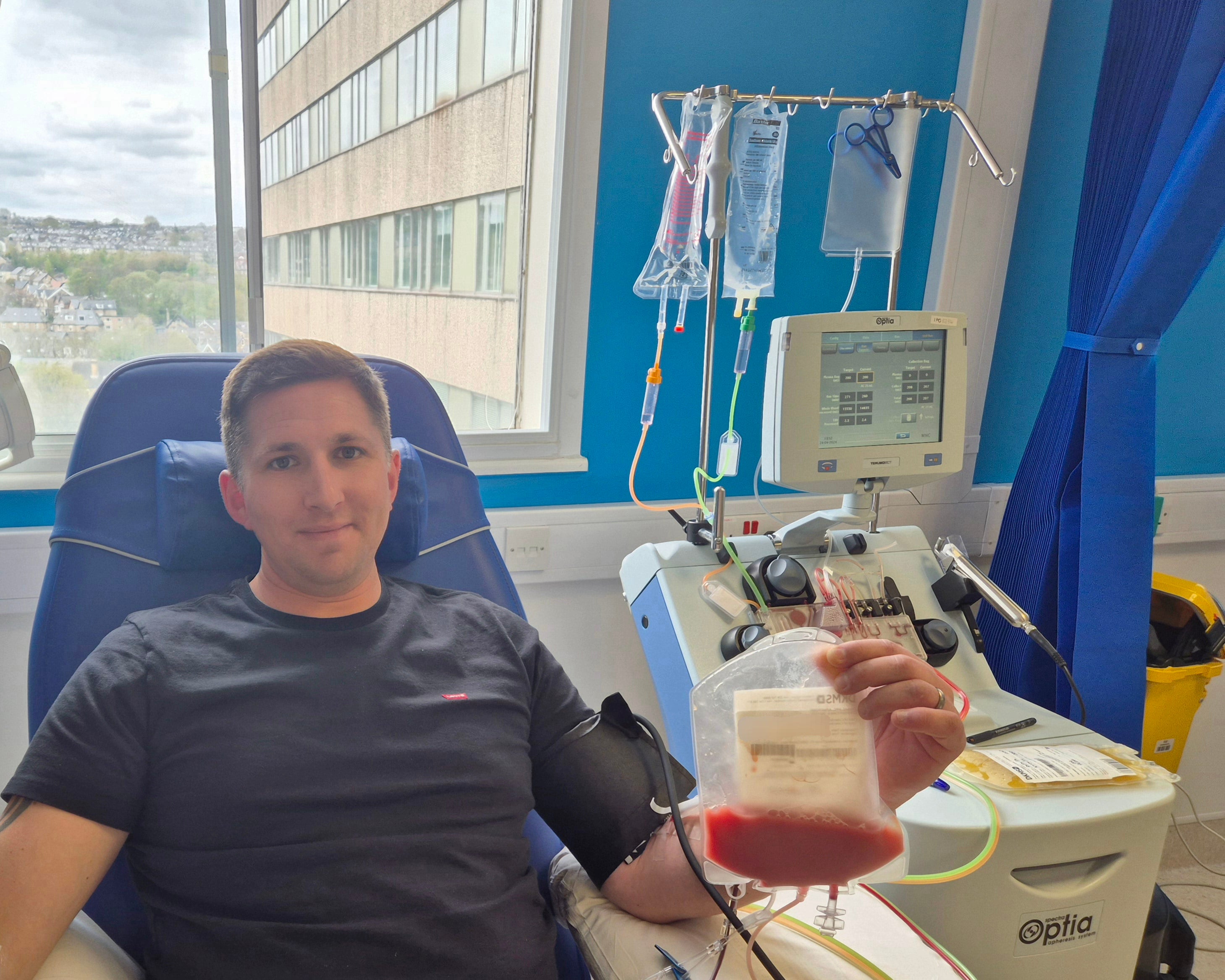 Stem cell donor at the hospital 