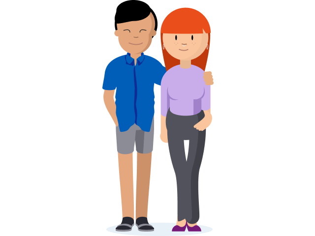 Graphic showing man and woman