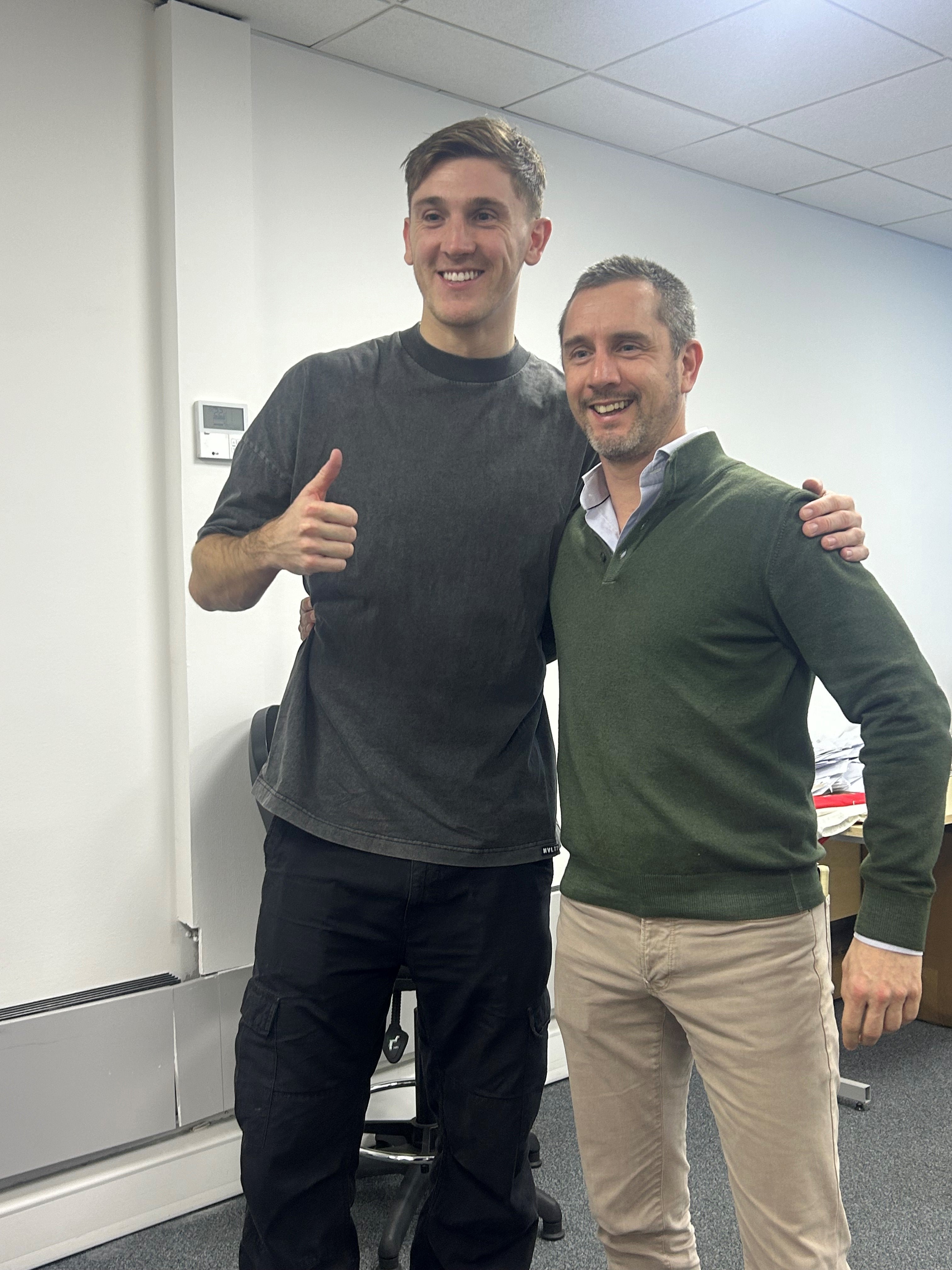 Jimmy Dunne and Peter McCleave smiling together