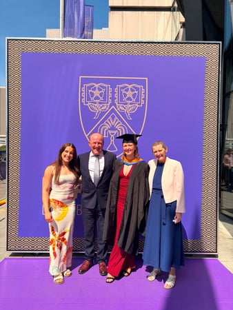 Ruth Wake and her family pictured at her daughter's graduation