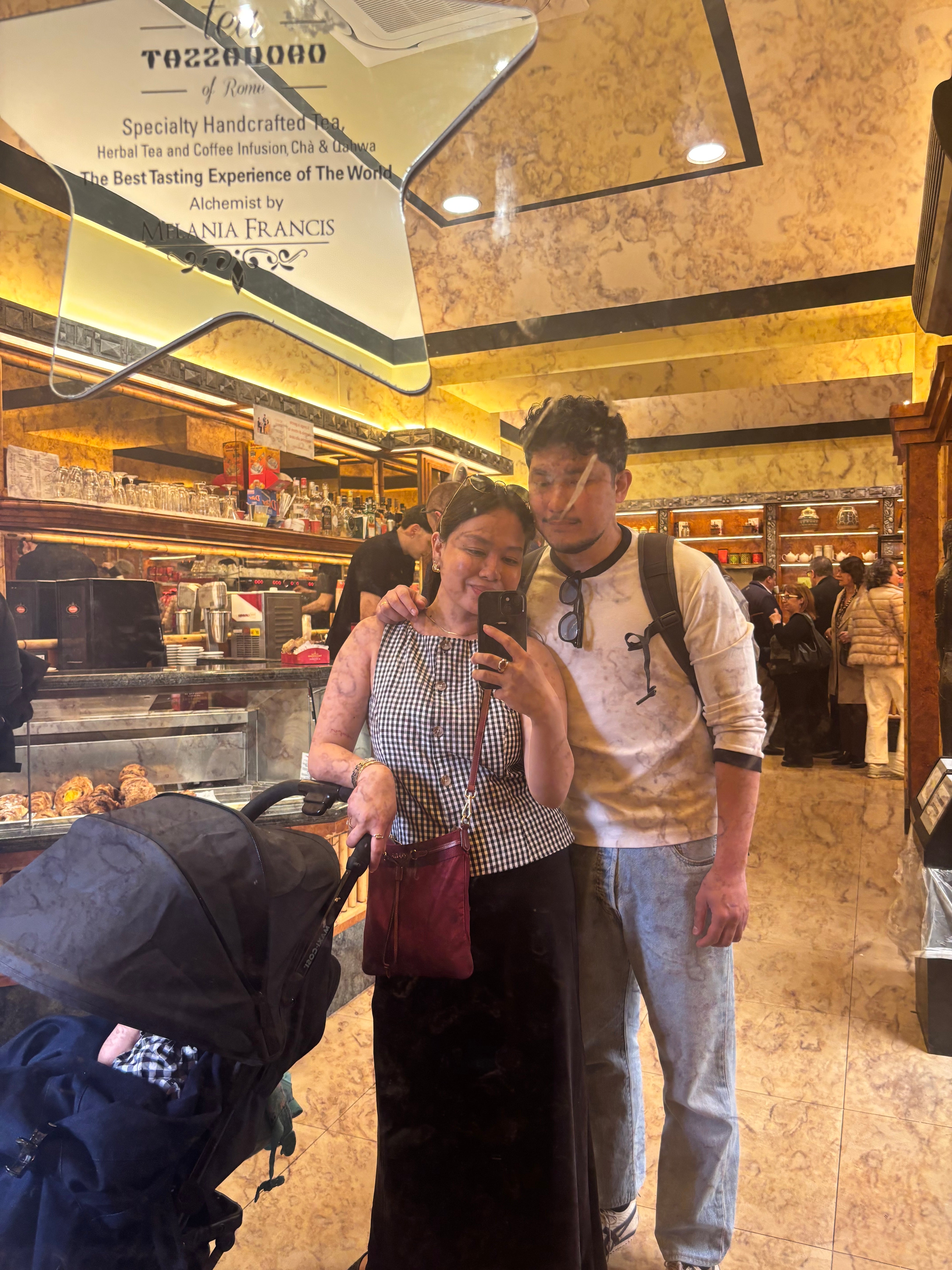 Donor Jansen, Oncology nurse from the RUH in Bath, pictured with her family on the trip to the clinic in London to donate her stem cells with DKMS