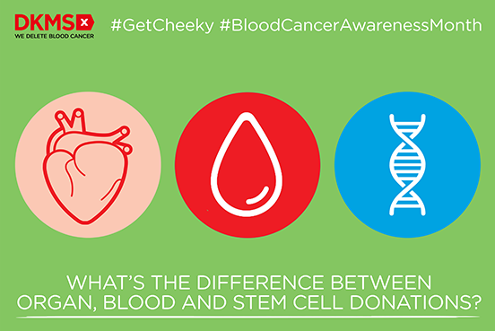 the difference between organ donation, blood donation and blood stem cell donations. 