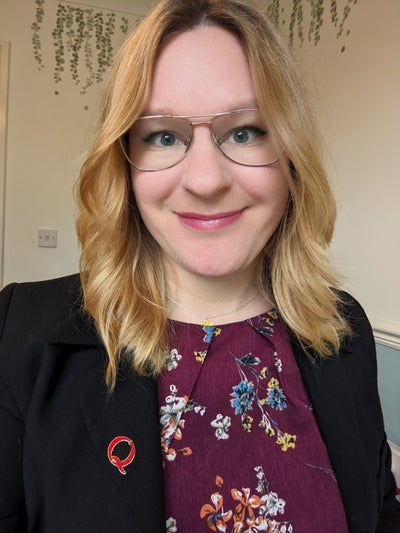 Head of medical at DKMS smiling at the camera