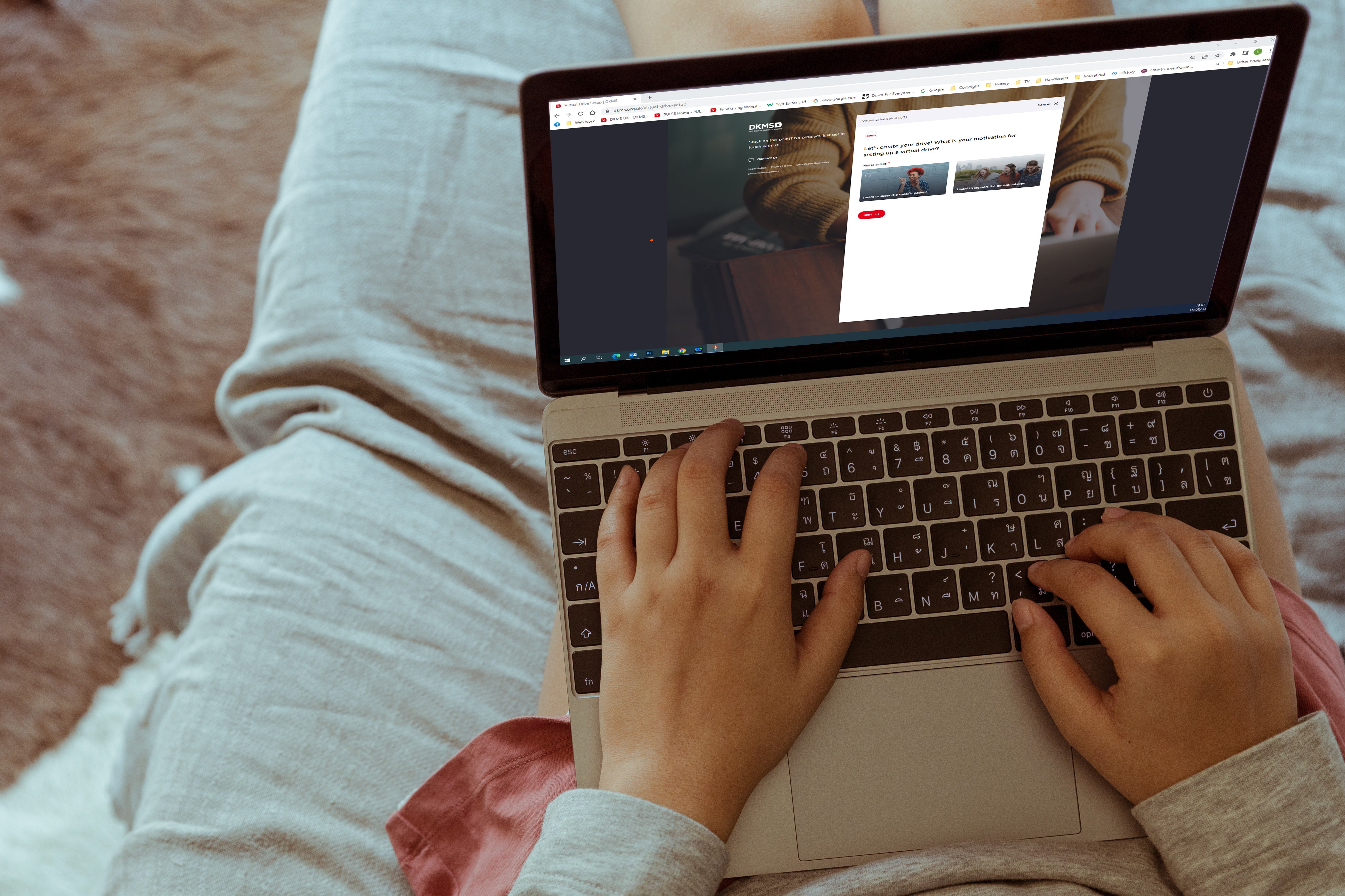 Laptop screen showing the virtual drives creation page
