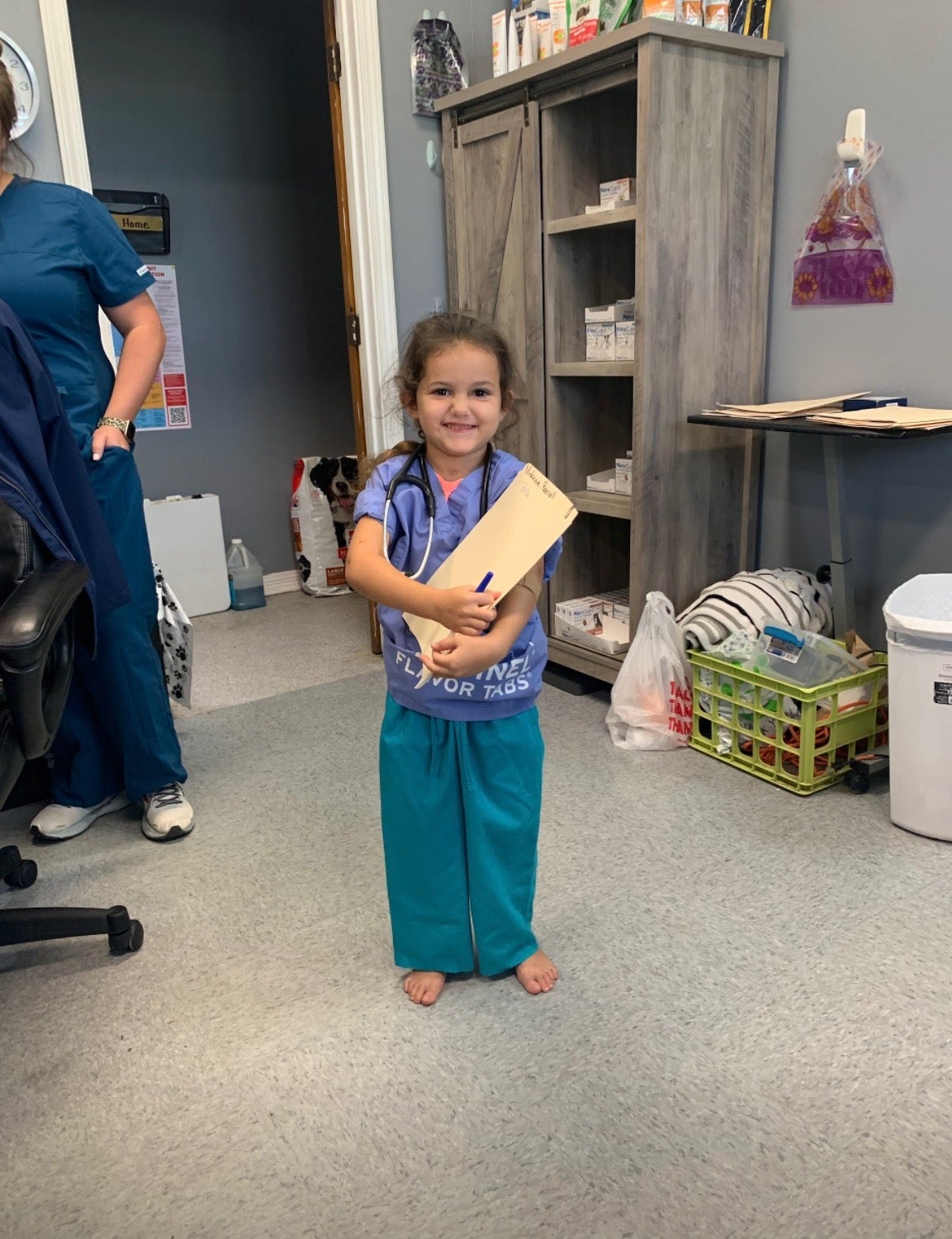 A little girl in the hospital