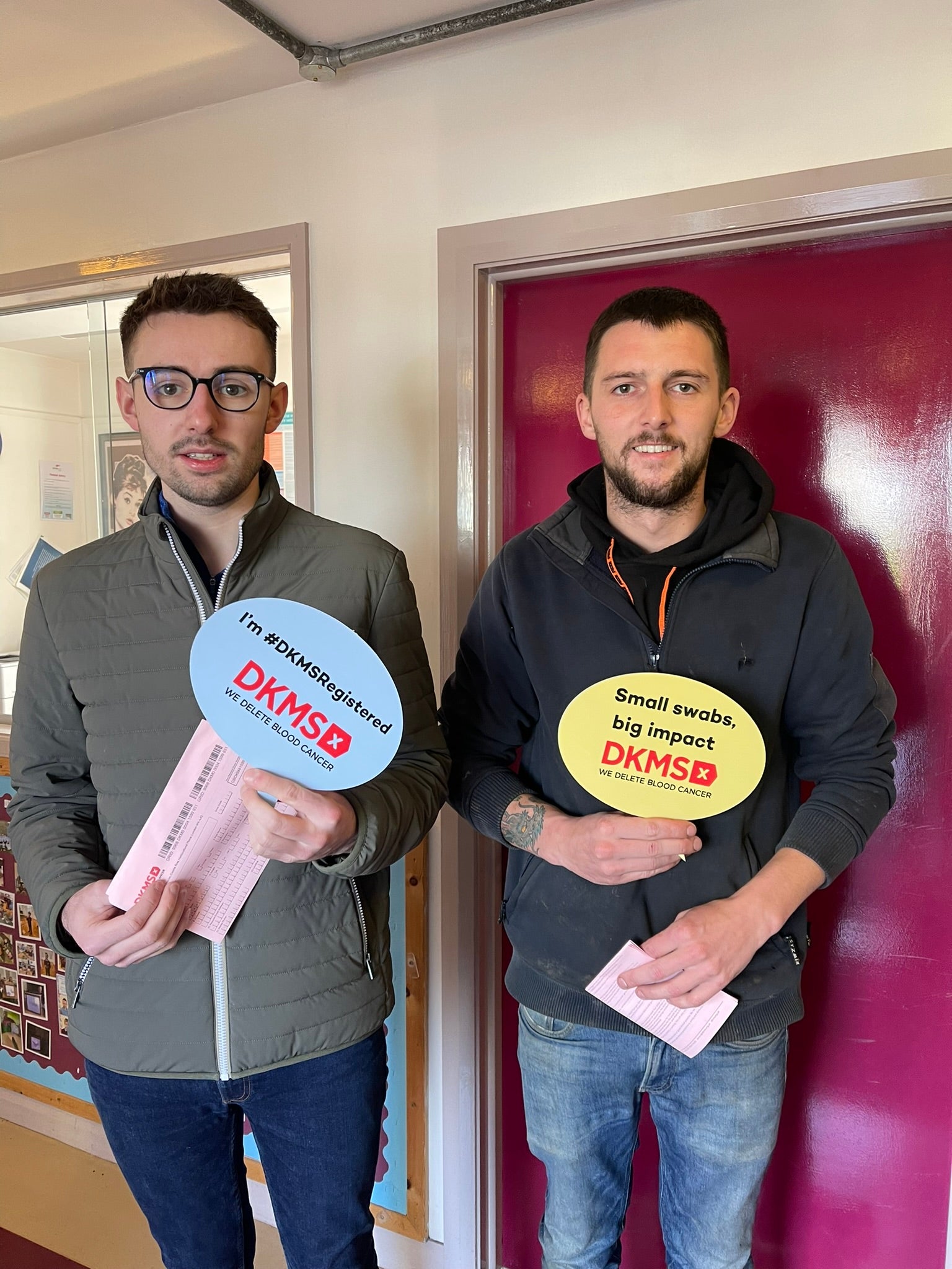 Attendees at a DKMS registration drive 