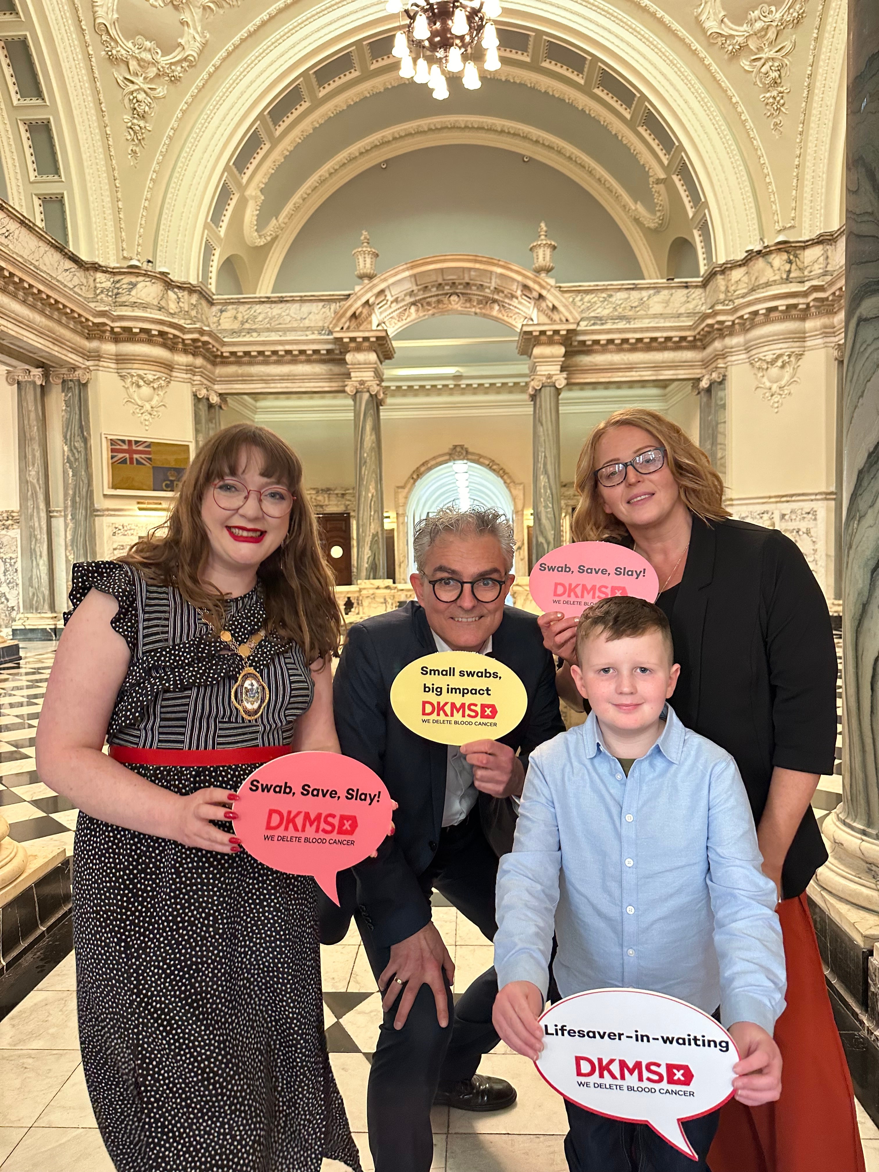 DKMS CEO, with Deputy Lord Mayor of Belfast and other guests