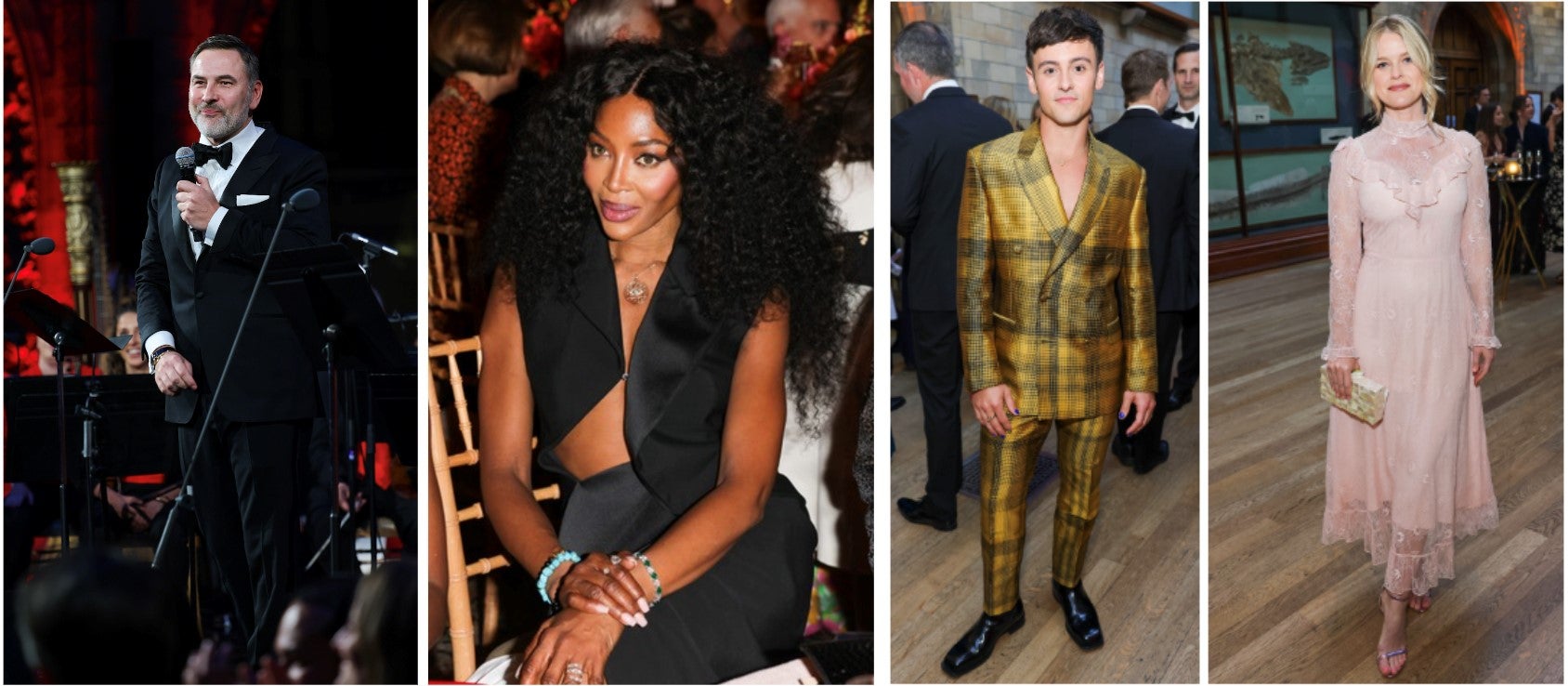 (L to R) David Walliams, Naomi Campbell, Tom Daley and Alice Eve