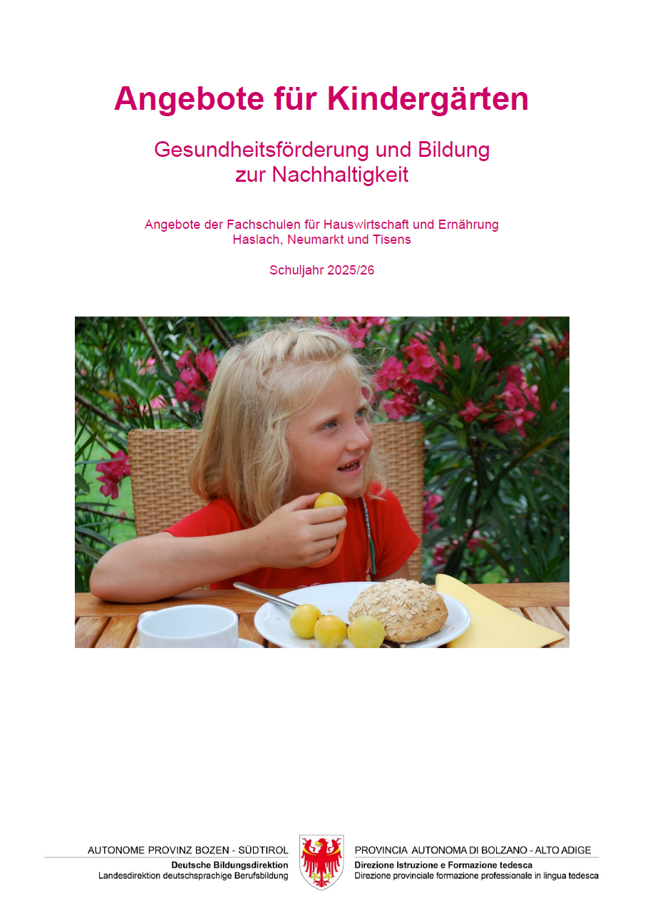 Angebote Kindergarten - Gesundheitsförderung und Bildung zur Nachhaltigkeit 2025/2026