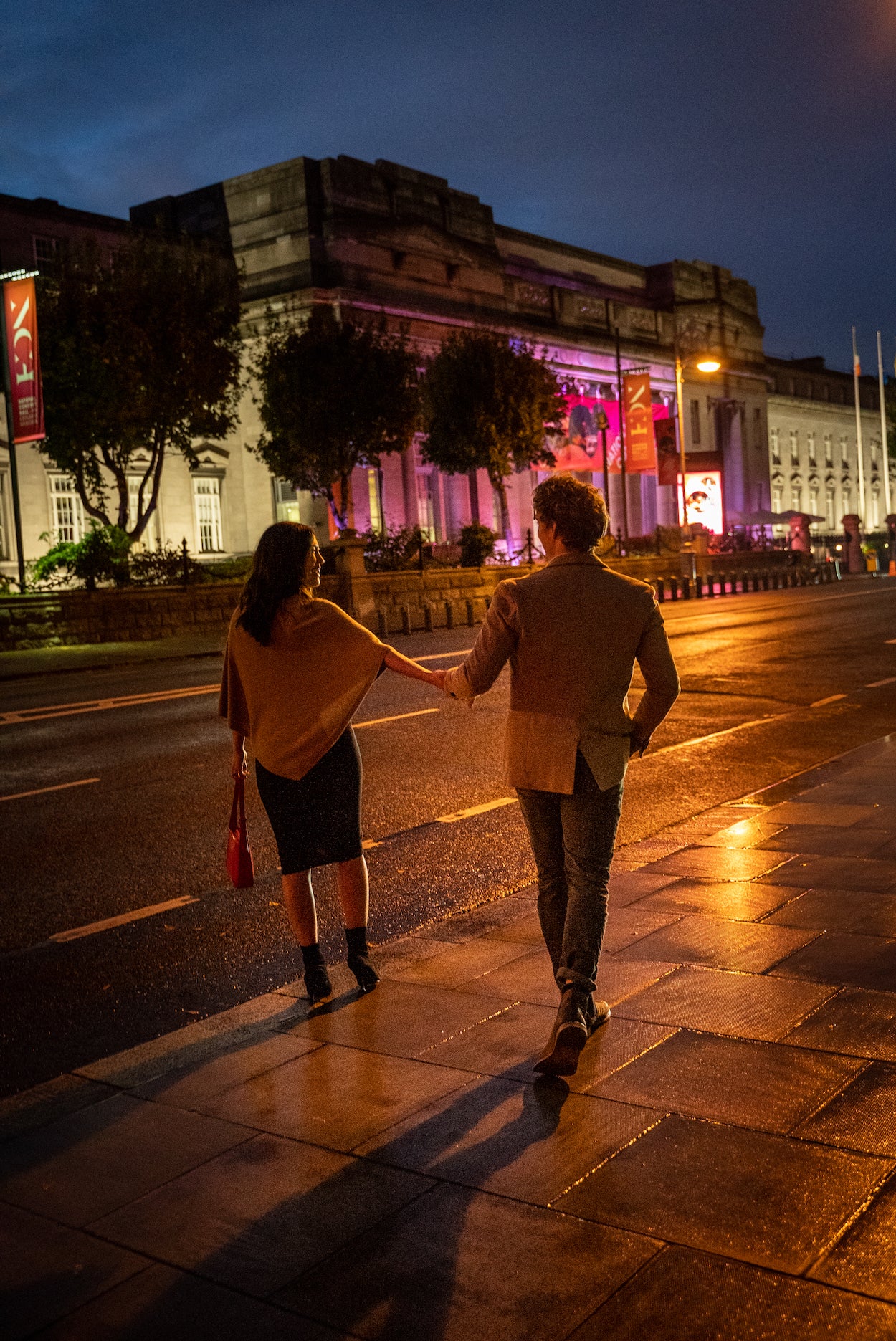 A couple outside of the National Concert Hall in Dublin city