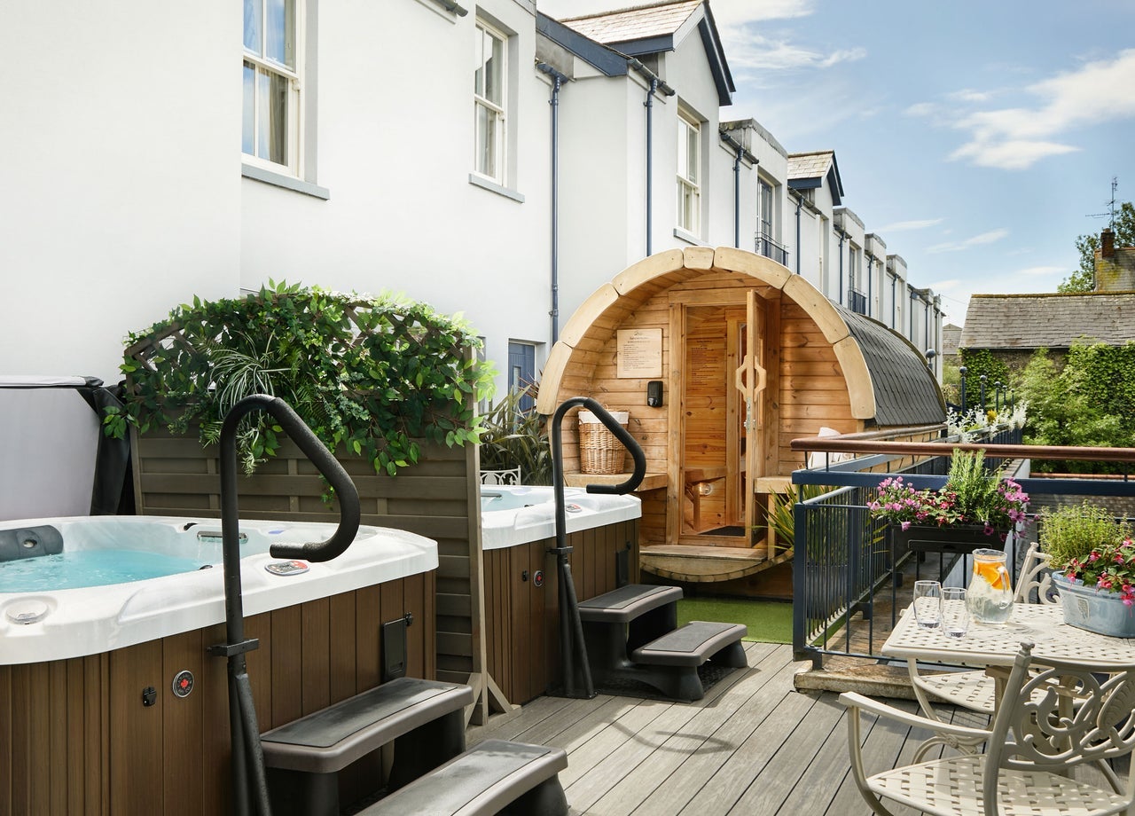 A view of the outdoor hot tub at The Victorian Treatment Rooms at Castle Leslie Estate