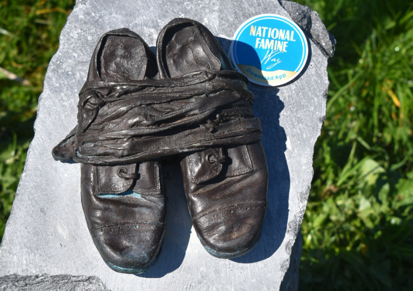 Bronze sculptures on the National Famine Way in Co Roscommon