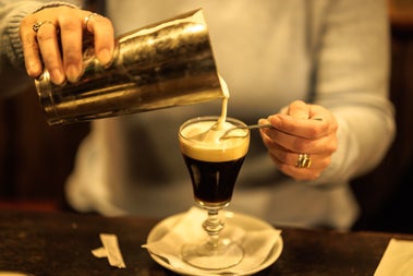 Making a festive Irish Coffee