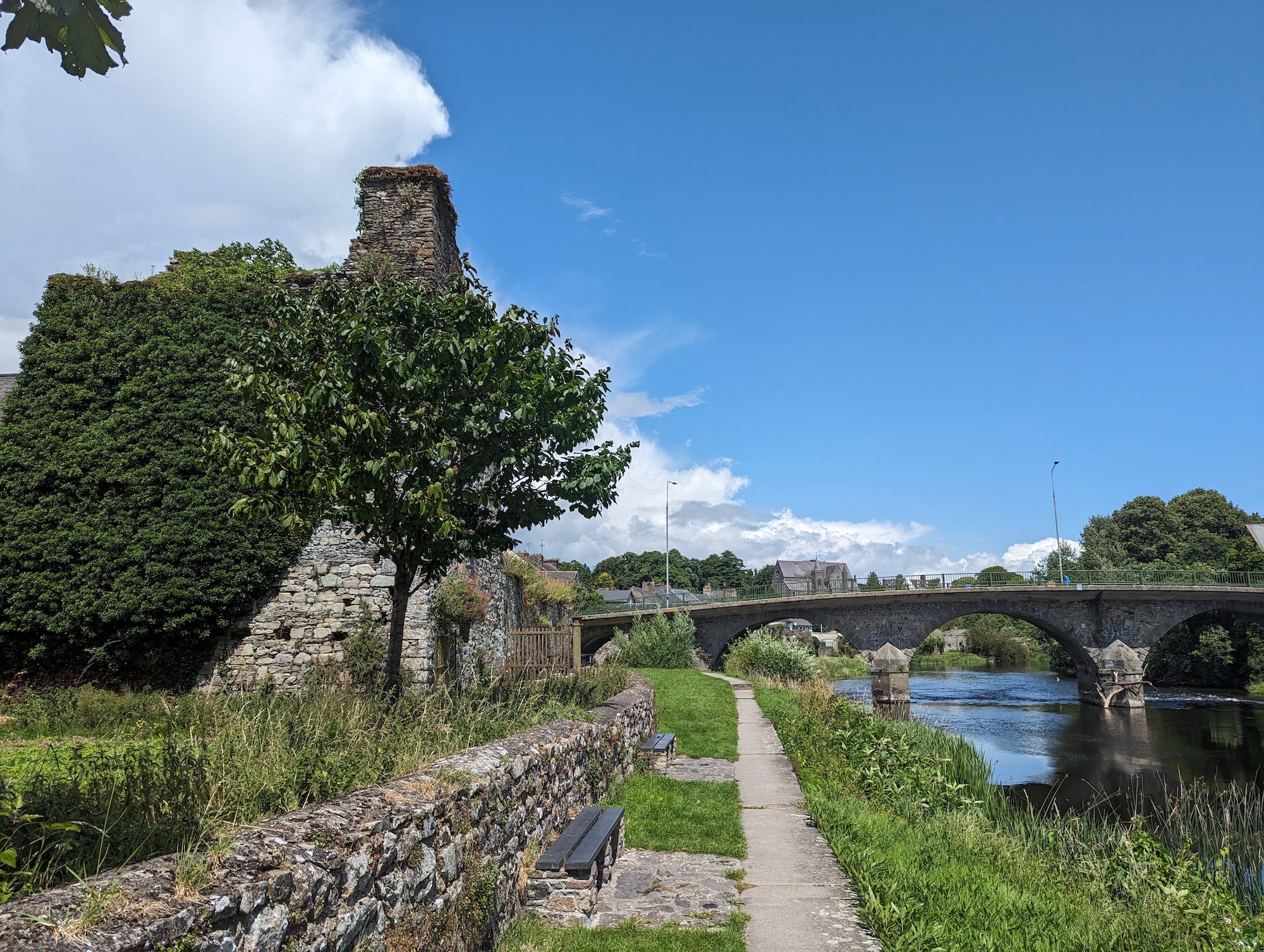 Sweetman Castle and the River Nore in Thomastown, County Kilkenny.