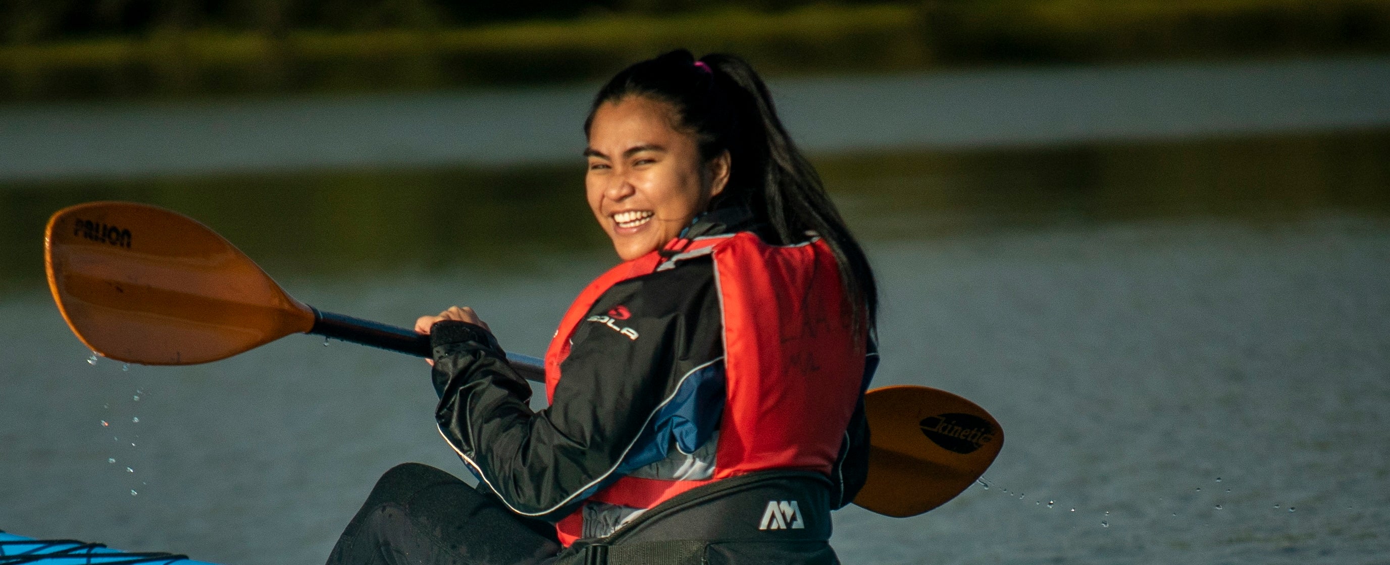 A woman kayaking in Lough Allen, Co Leitrim