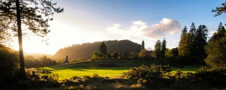 Valley of Glendalough with the round tower in the distance