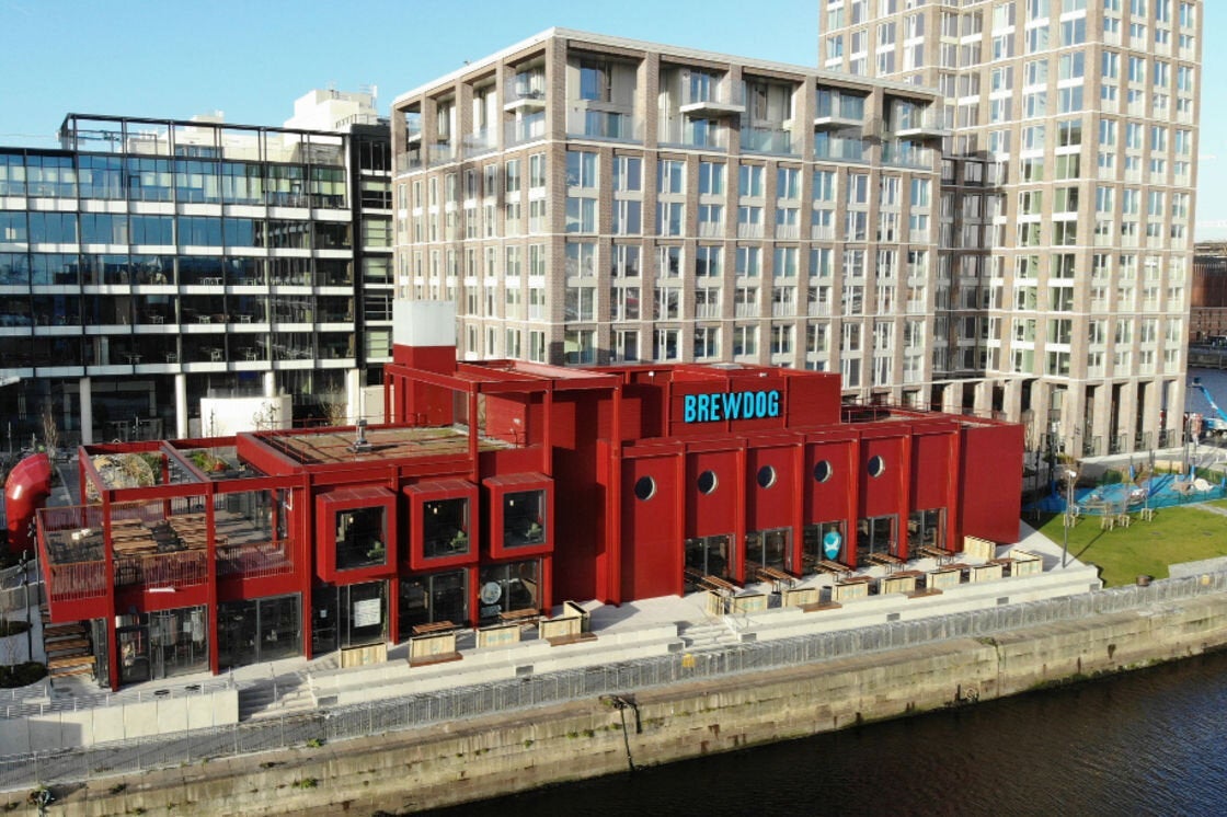 An aerial view of BrewDog Outpost Dublin
