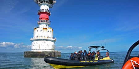 A view of Kish Bank Lighthouse in Dublin Bay with Dublin Bay Sea Safaris