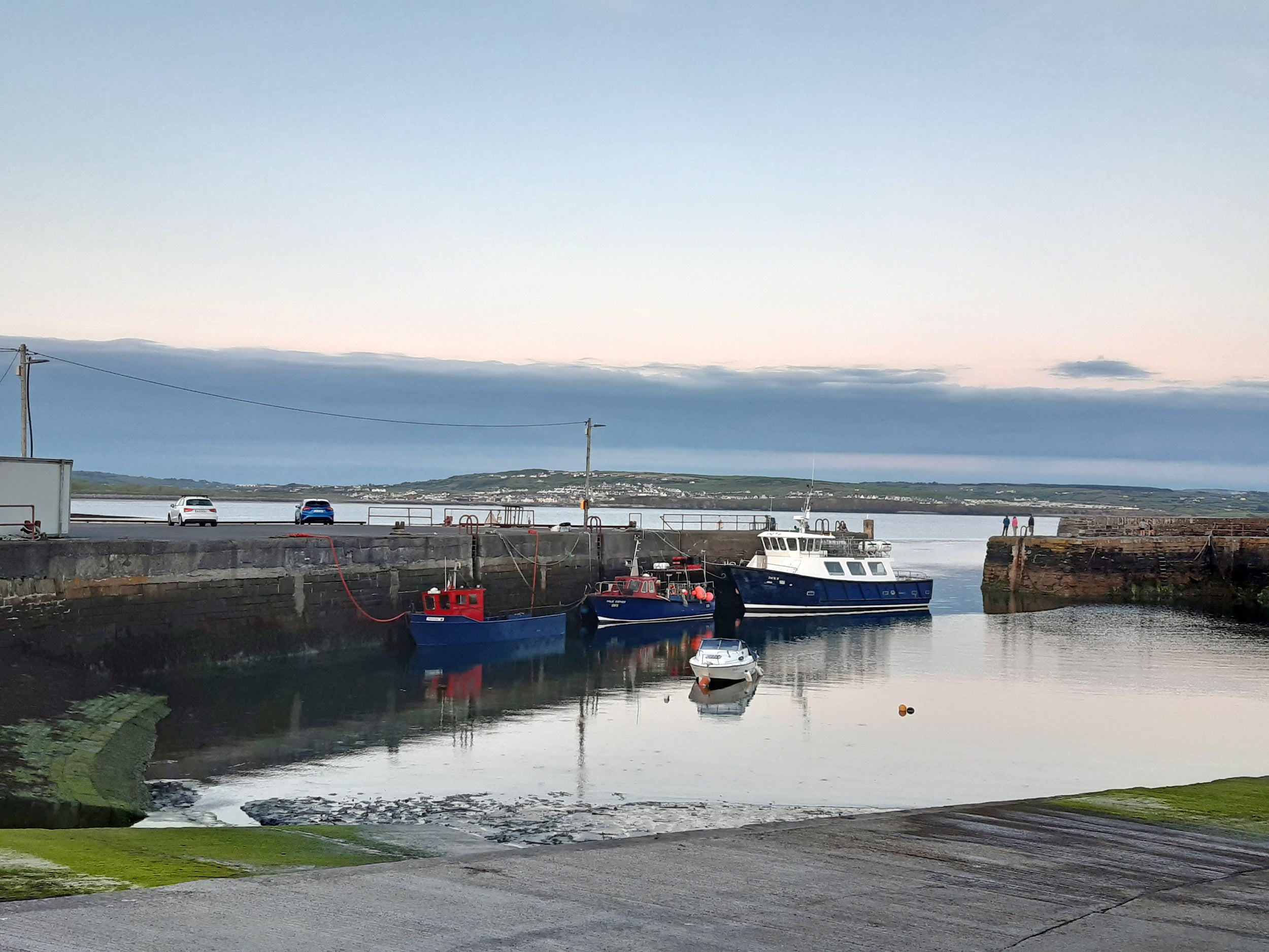 Boats docked at Liscannor Bay