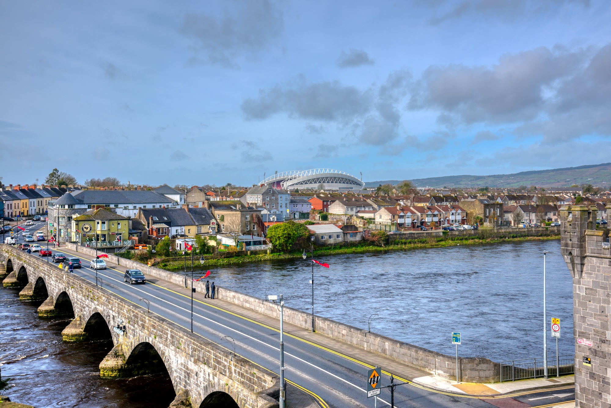 Blue skies and clouds over Thomond Park