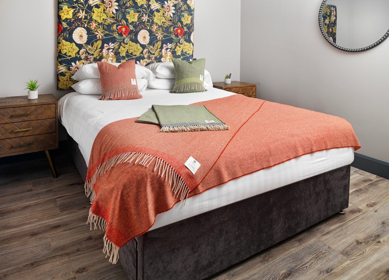 A selection of bedroom throws from McNutt of Donegal