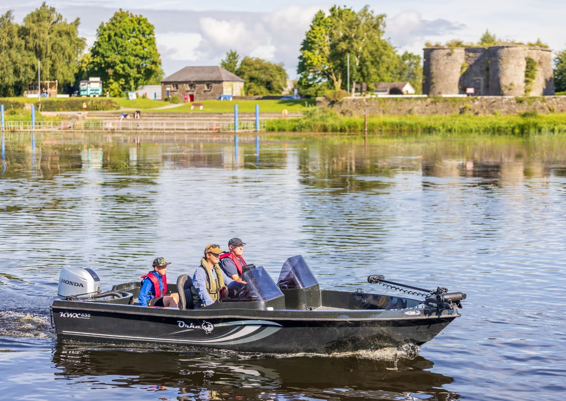 Fishing trip out on a boat with Watershed Fly Fishing