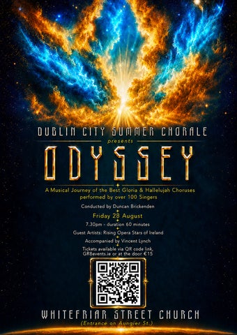 Over 100 singers perform Gloria and Hallelujah favourites at Dublin’s Whitefriar Street Church on Friday 28 August at 7.30pm.