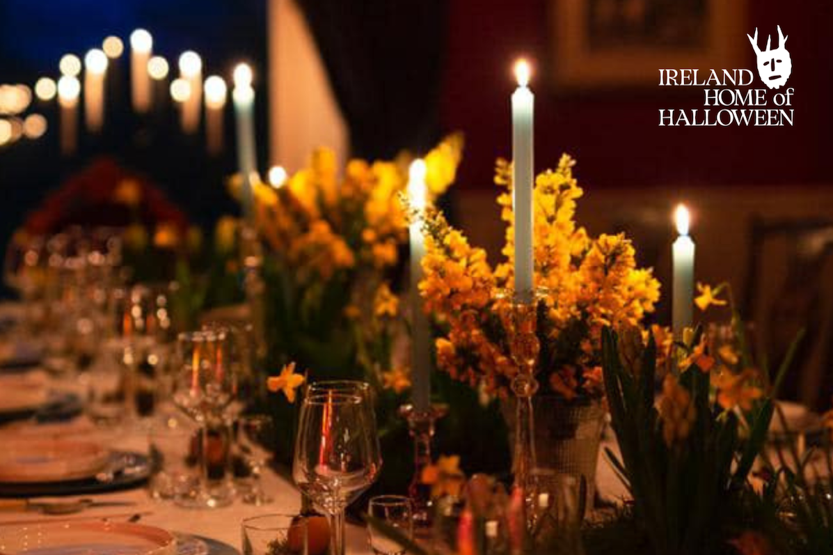 A candlelight laid table