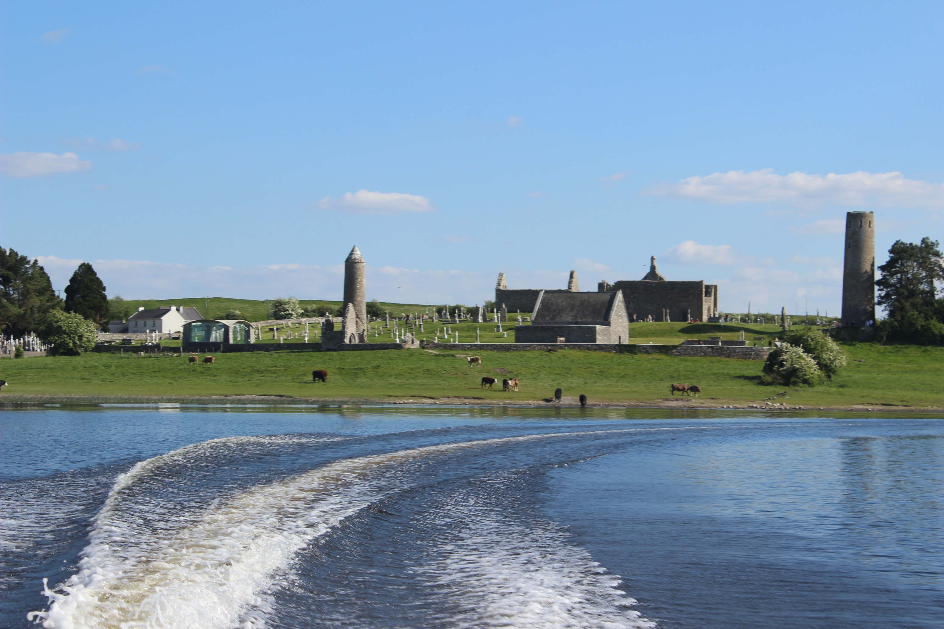 View of Clonmacnoise from the River Shannon