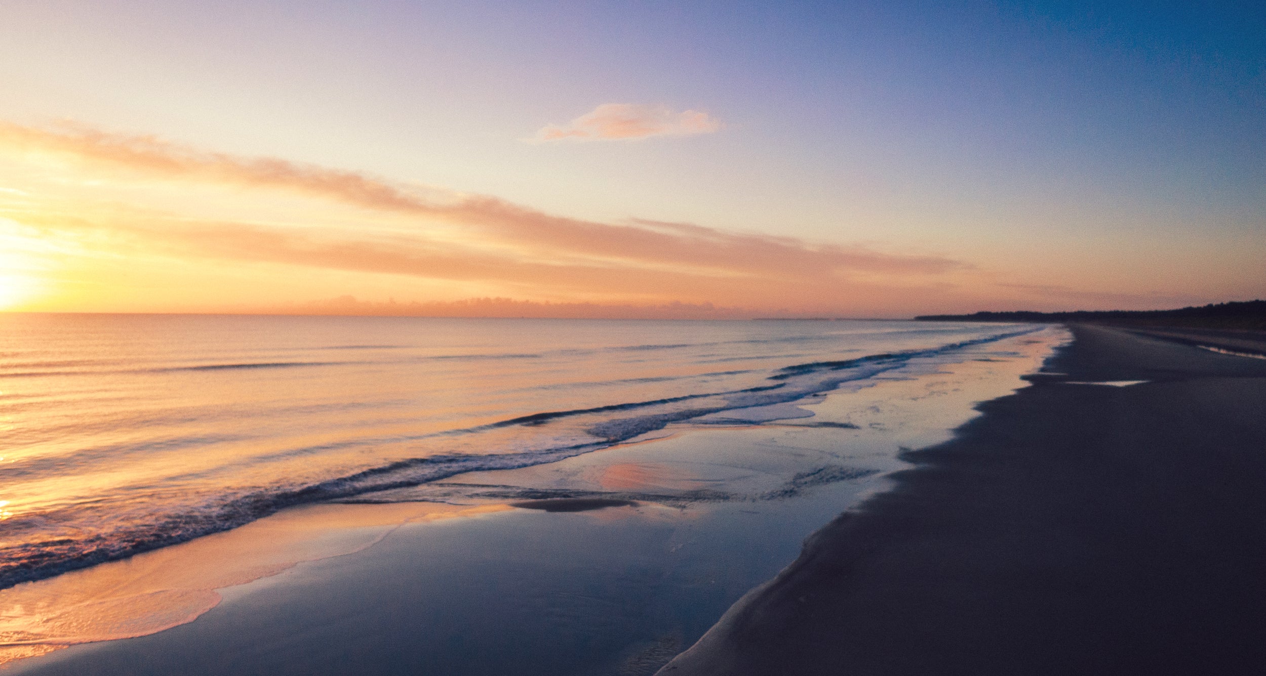 Curracloe Beach in Co Wexford at sunset