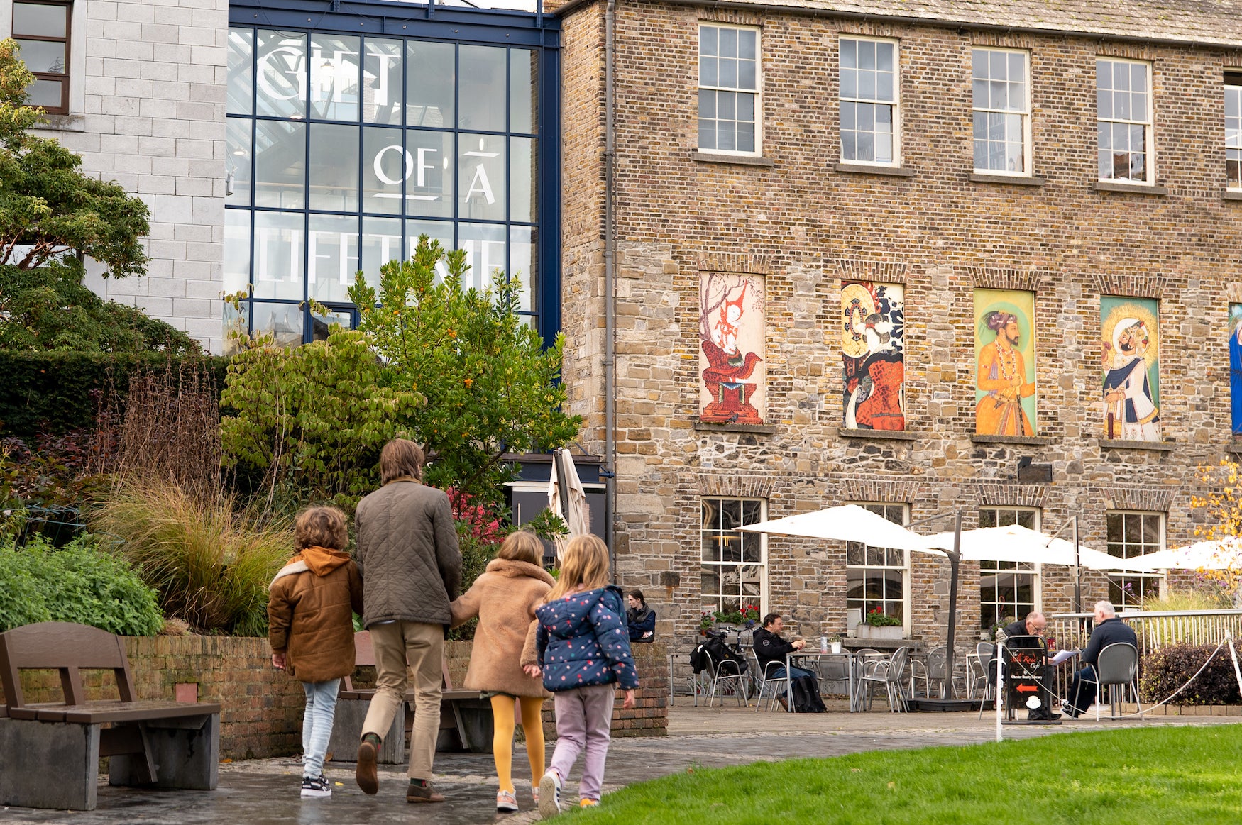 A family going to the Chester Beatty in Dublin city