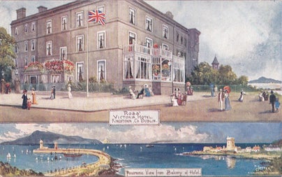 Postcard by ‘Jotter’ aka Walter Hayward Young 1868-1920. Ross’s Victoria Hotel opened around 1849 at number one Victoria Terrace at the corner of Mellifont Avenue.