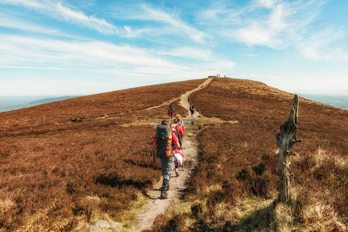 Hikers on the Ballyhoura Way Trail in Co Limerick